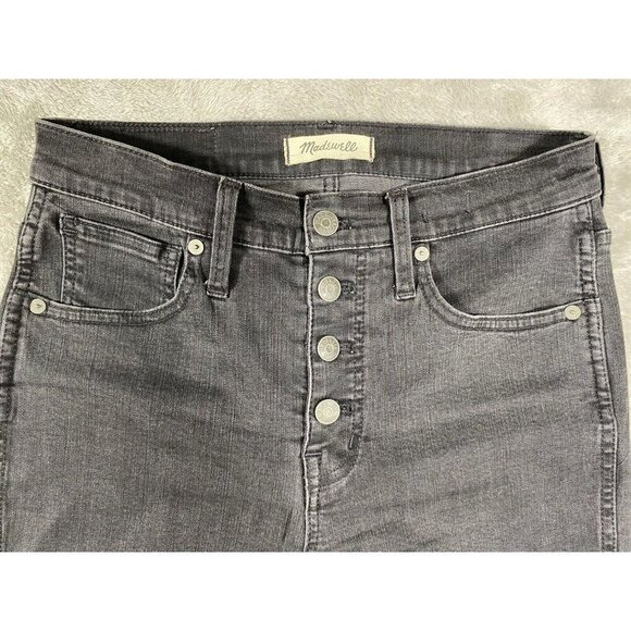 Madewell 10" High-Rise Skinny Jeans in Berkeley Black: Button-Through 27P - Picture 7 of 16